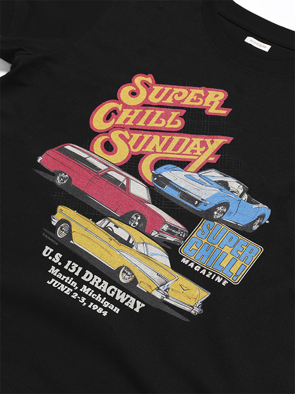 クロップ チル サンデー Tシャツ_ブラック | BONRROW | HANA(ハナ) #4