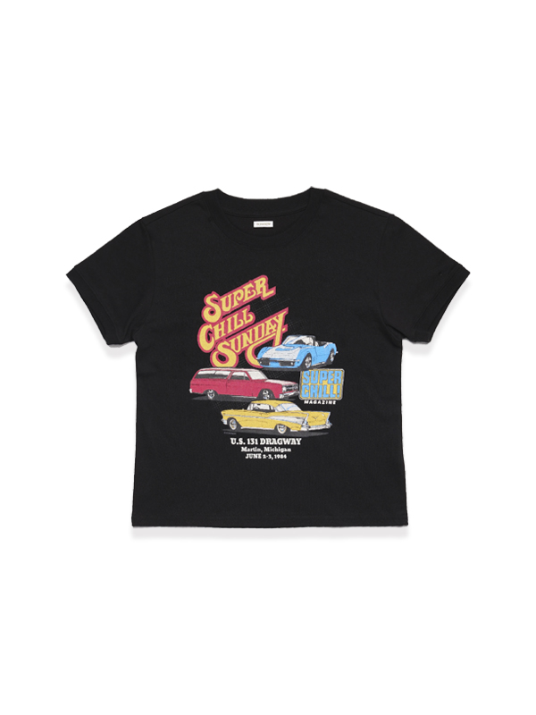 クロップ チル サンデー Tシャツ_ブラック | BONRROW | HANA(ハナ) #2