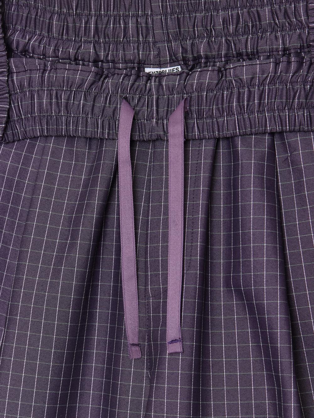 グロッシーチェックワイドバンディングパンツ (パープル) | ENZO BLUES | HANA(ハナ) #18