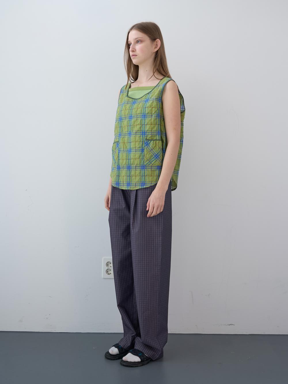 グロッシーチェックワイドバンディングパンツ (パープル) | ENZO BLUES | HANA(ハナ) #3