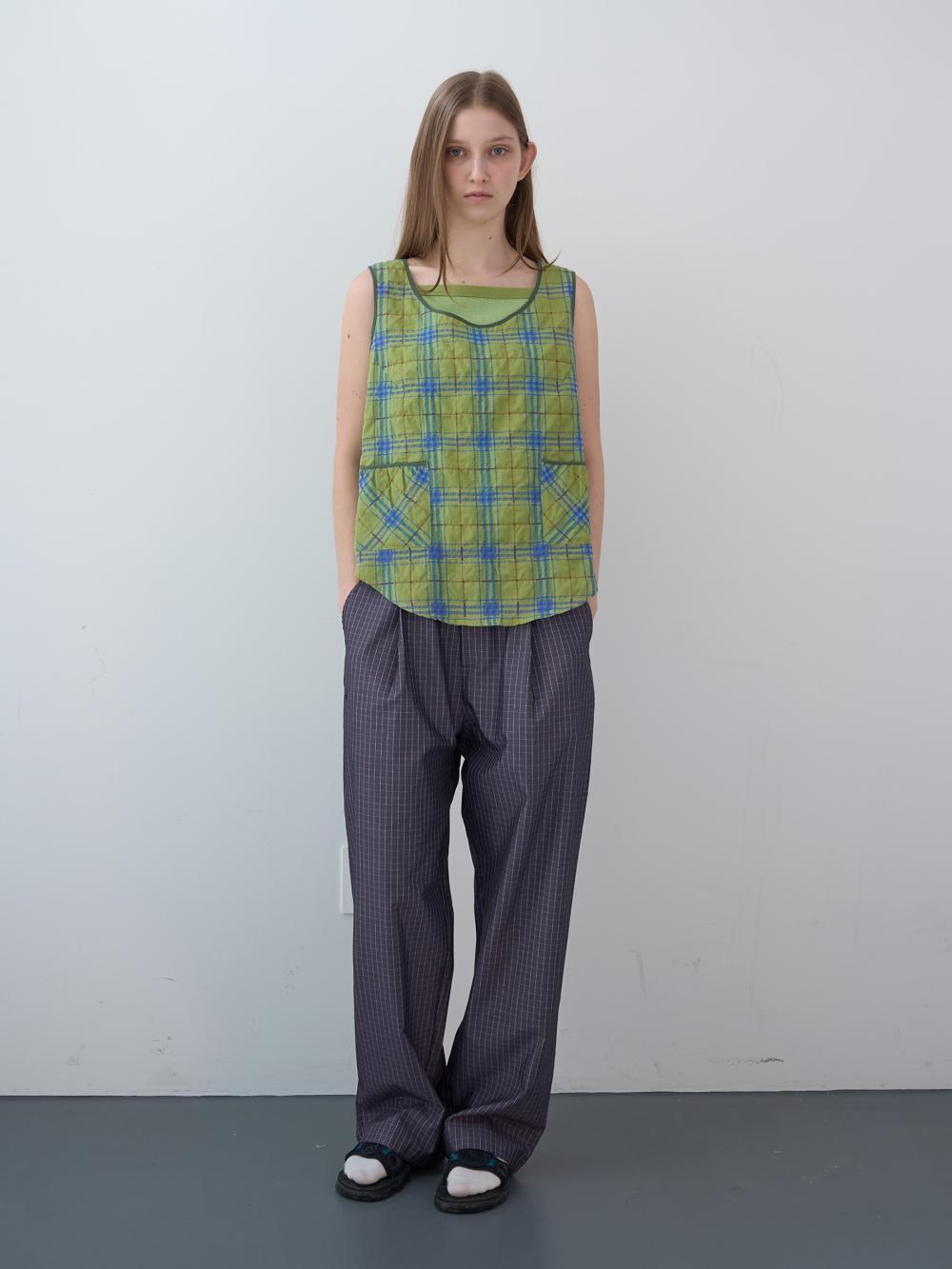 グロッシーチェックワイドバンディングパンツ (パープル) | ENZO BLUES | HANA(ハナ) #5