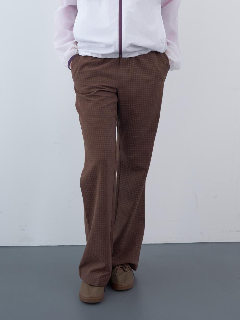 マットチェックバンディングブーツカットパンツ (ブラウン) | ENZO BLUES | HANA(ハナ) #7