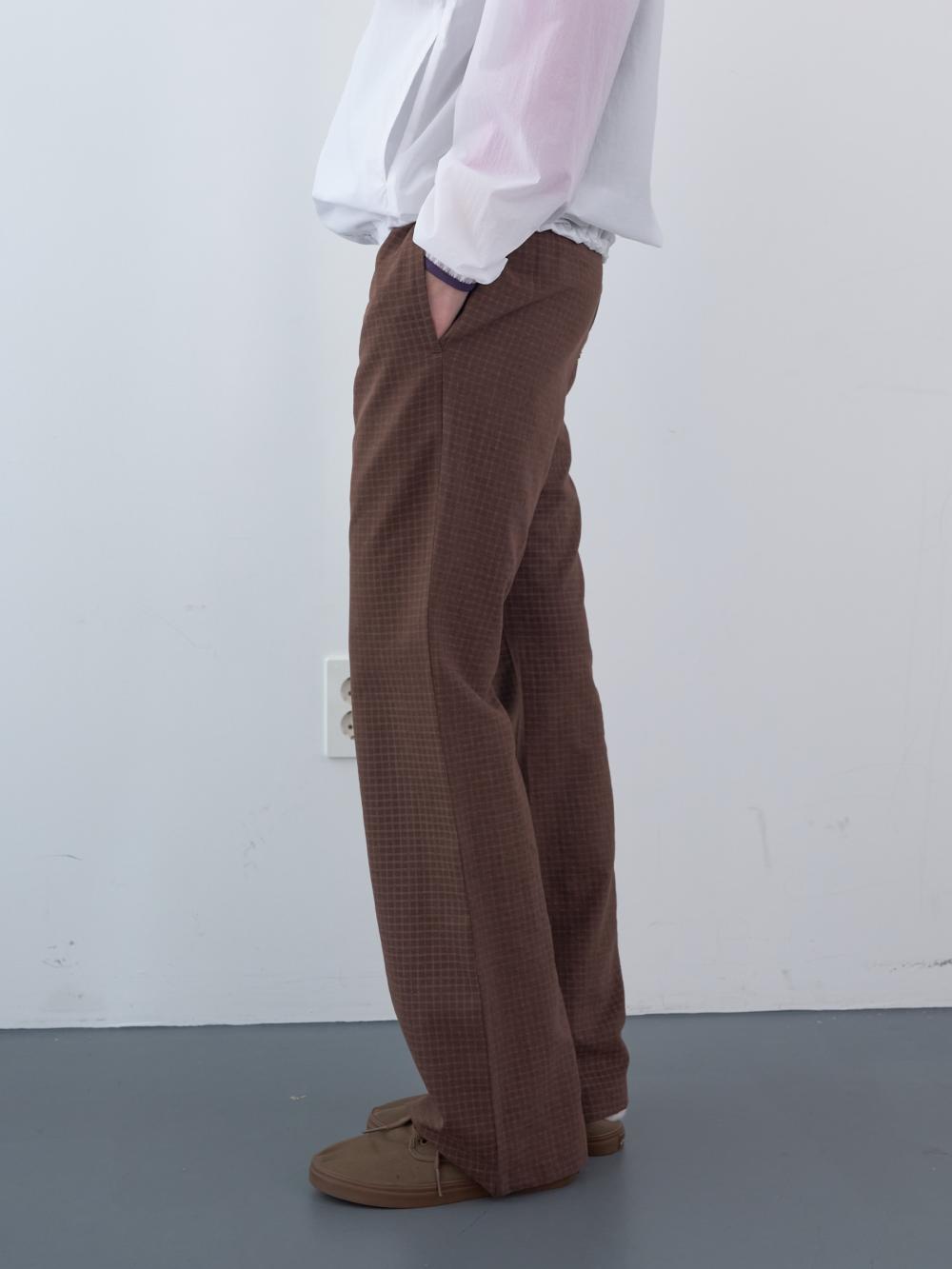 マットチェックバンディングブーツカットパンツ (ブラウン) | ENZO BLUES | HANA(ハナ) #8