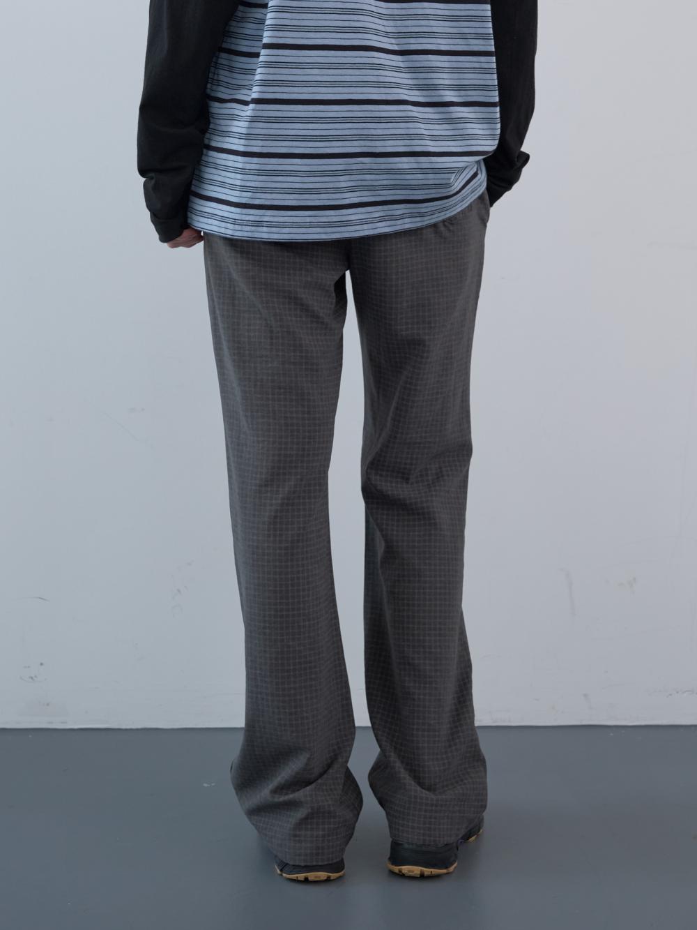 マットチェックバンディングブーツカットパンツ (グレー) | ENZO BLUES | HANA(ハナ) #13