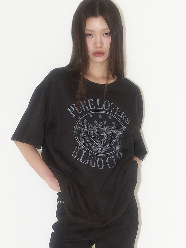 ピュアエンジェルオーバーサイズフィットTシャツ（ブラック） | ILLIGO | HANA(ハナ) #2