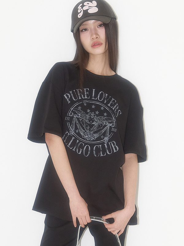 ピュアエンジェルオーバーサイズフィットTシャツ（ブラック） | ILLIGO | HANA(ハナ) #4
