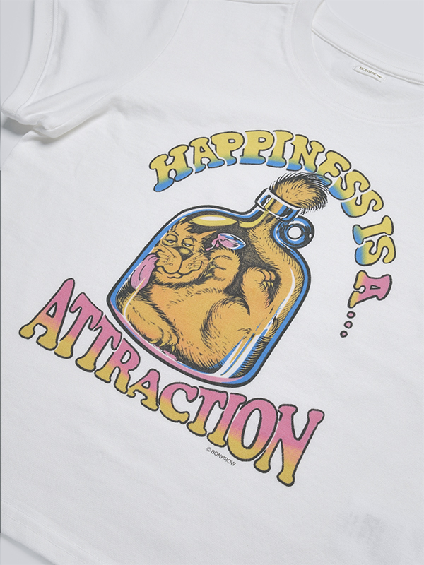 クロップ ハッピー キャッツ Tシャツ_ホワイト | BONRROW | HANA(ハナ) #4