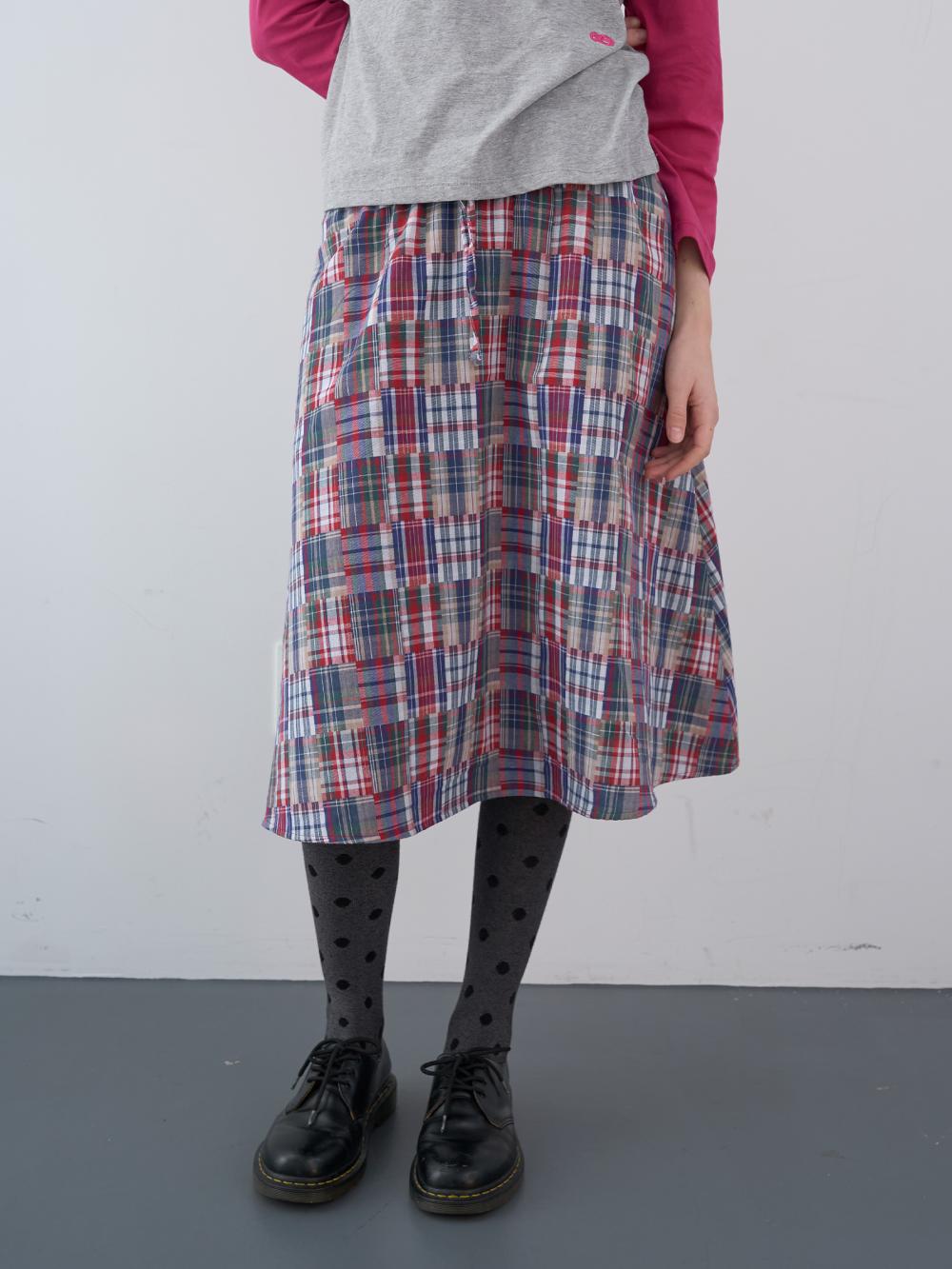 ミックスチェックバンディングスカート（レッド） | ENZO BLUES | HANA(ハナ) #14