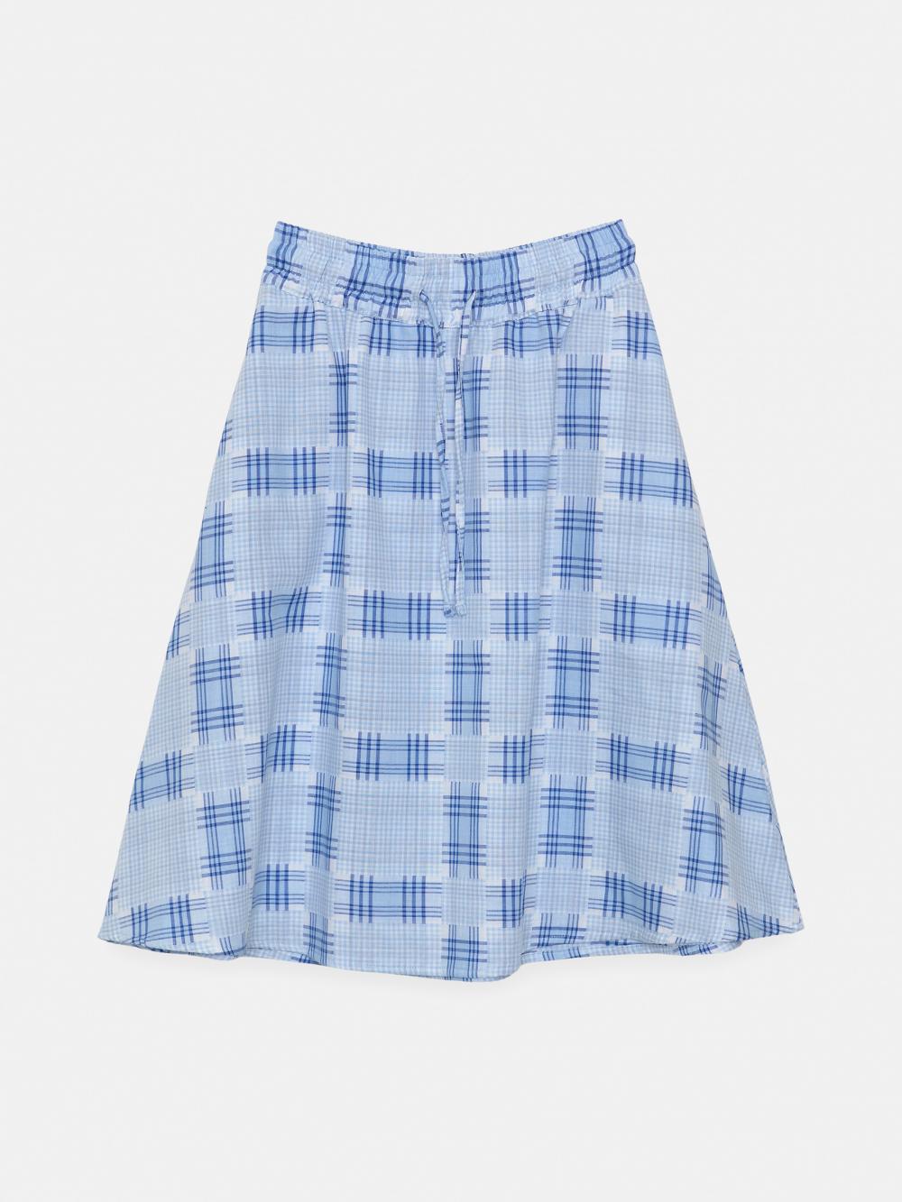ミックスチェックバンディングスカート（スカイ） | ENZO BLUES | HANA(ハナ) #16