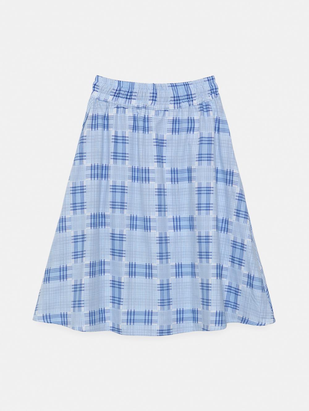 ミックスチェックバンディングスカート（スカイ） | ENZO BLUES | HANA(ハナ) #17