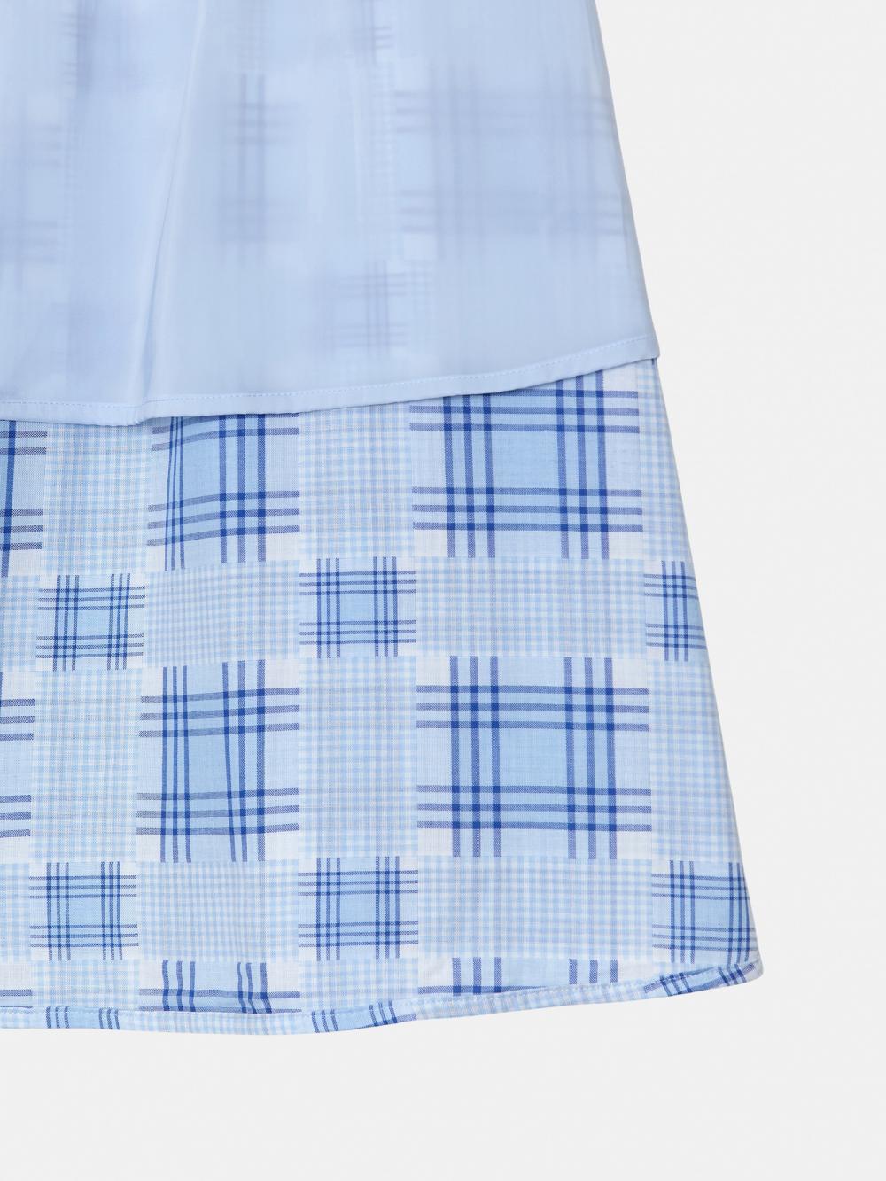 ミックスチェックバンディングスカート（スカイ） | ENZO BLUES | HANA(ハナ) #20