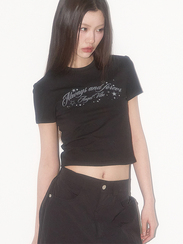 スターレタリングフィットTシャツ（ブラック） | ILLIGO | HANA(ハナ) #4