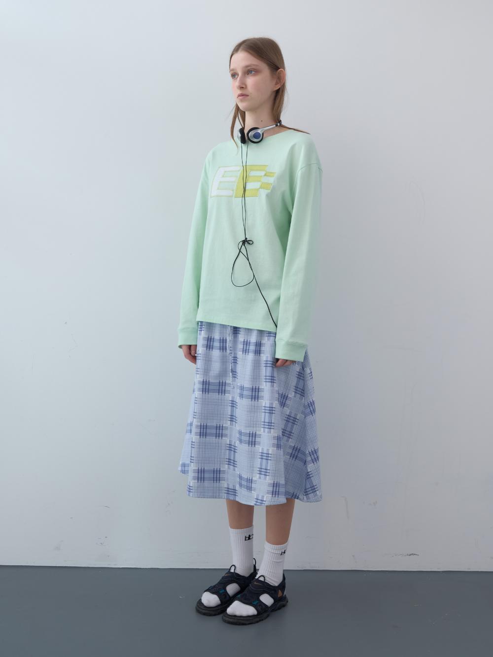 ミックスチェックバンディングスカート（スカイ） | ENZO BLUES | HANA(ハナ) #11