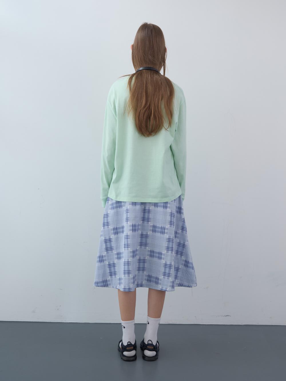 ミックスチェックバンディングスカート（スカイ） | ENZO BLUES | HANA(ハナ) #12