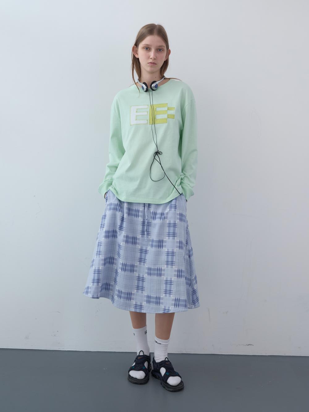 ミックスチェックバンディングスカート（スカイ） | ENZO BLUES | HANA(ハナ) #13