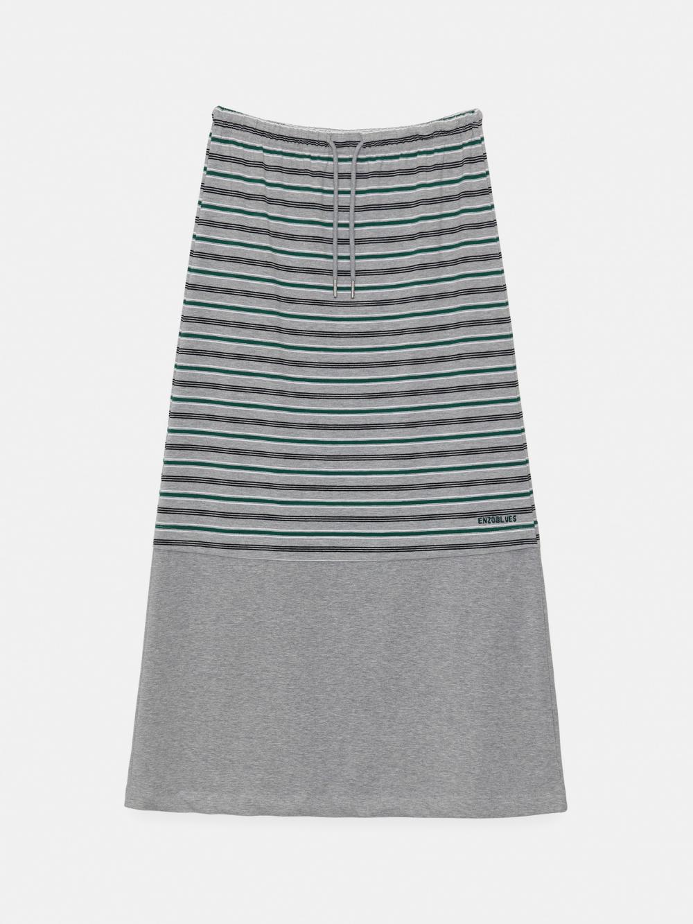 ミックスストライプロングスカート（グレー） | ENZO BLUES | HANA(ハナ) #17