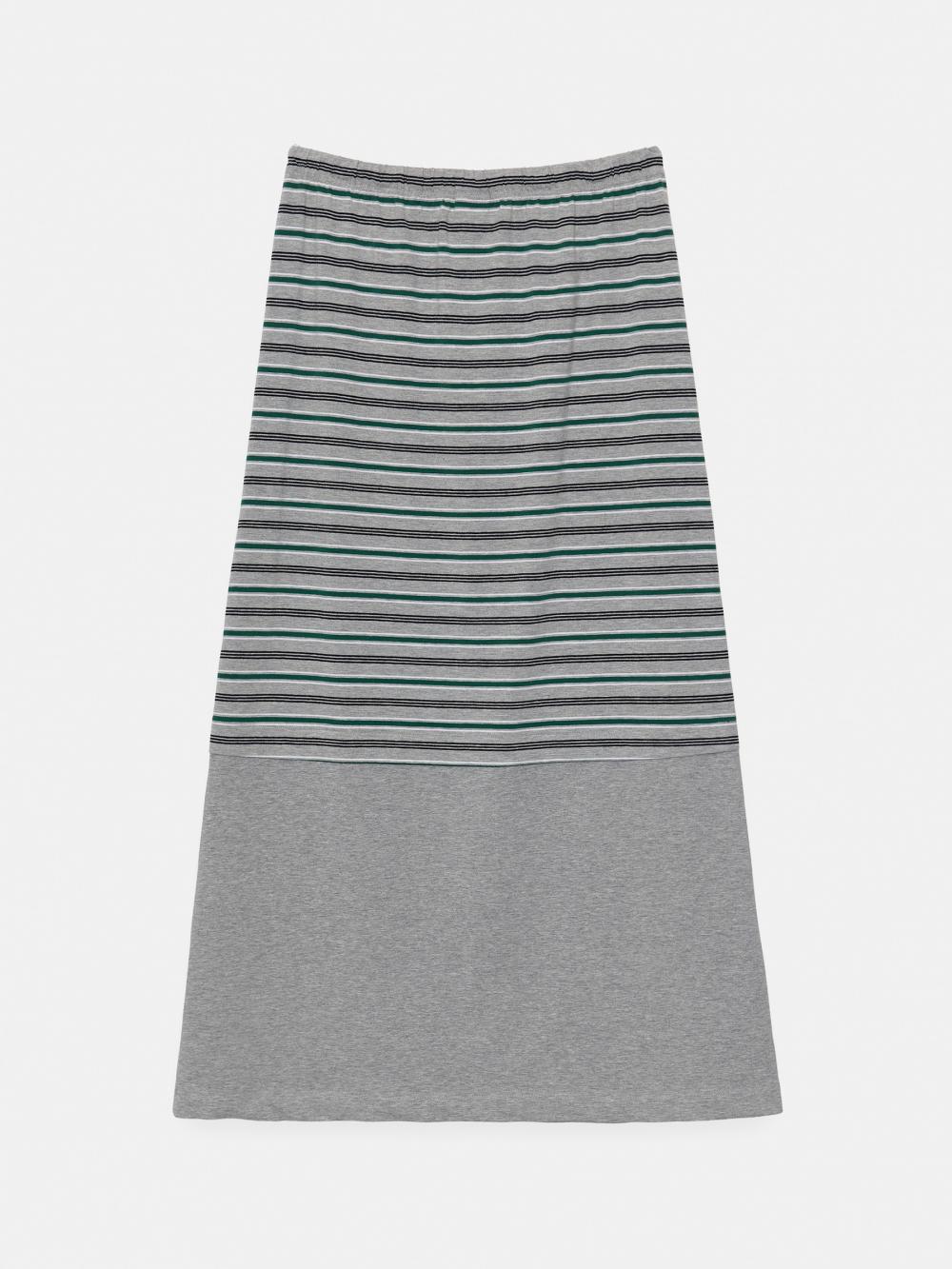 ミックスストライプロングスカート（グレー） | ENZO BLUES | HANA(ハナ) #18