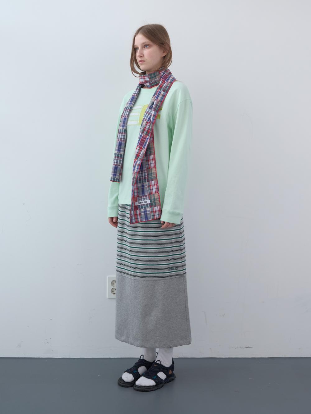 ミックスストライプロングスカート（グレー） | ENZO BLUES | HANA(ハナ) #13