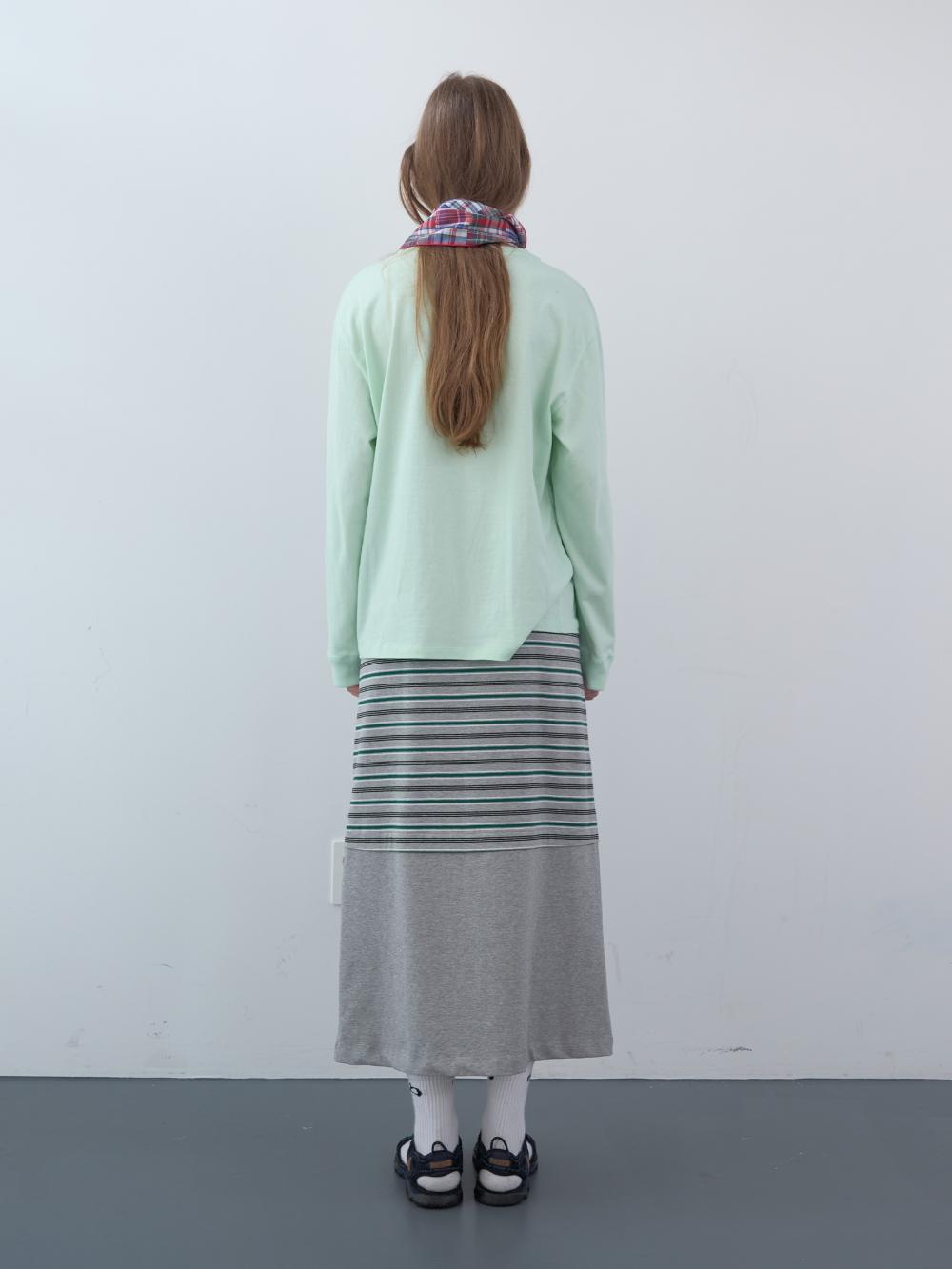 ミックスストライプロングスカート（グレー） | ENZO BLUES | HANA(ハナ) #14