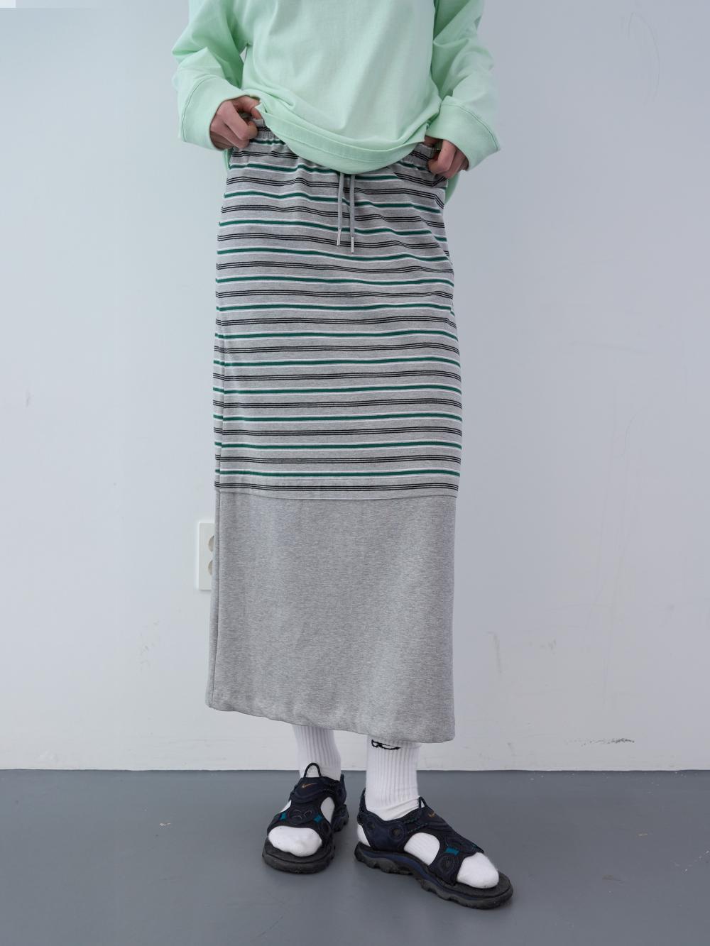 ミックスストライプロングスカート（グレー） | ENZO BLUES | HANA(ハナ) #15
