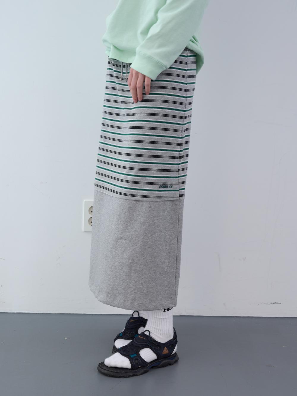 ミックスストライプロングスカート（グレー） | ENZO BLUES | HANA(ハナ) #16