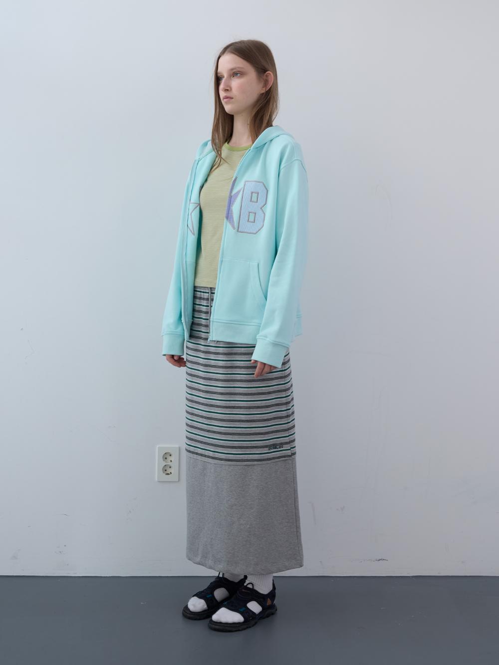 ミックスストライプロングスカート（グレー） | ENZO BLUES | HANA(ハナ) #9