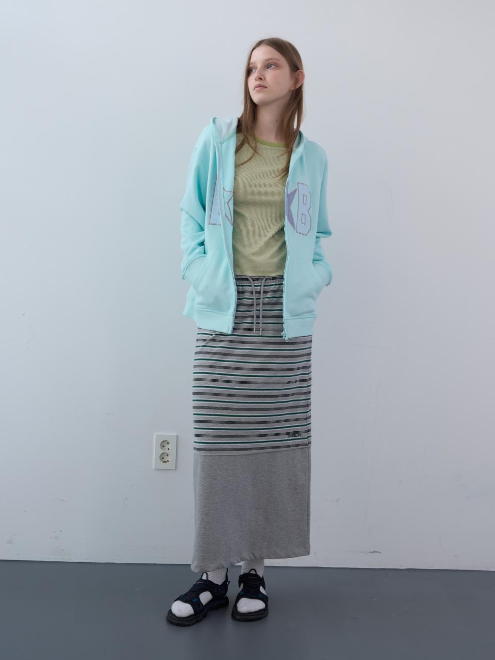 ミックスストライプロングスカート（グレー） | ENZO BLUES | HANA(ハナ) #7