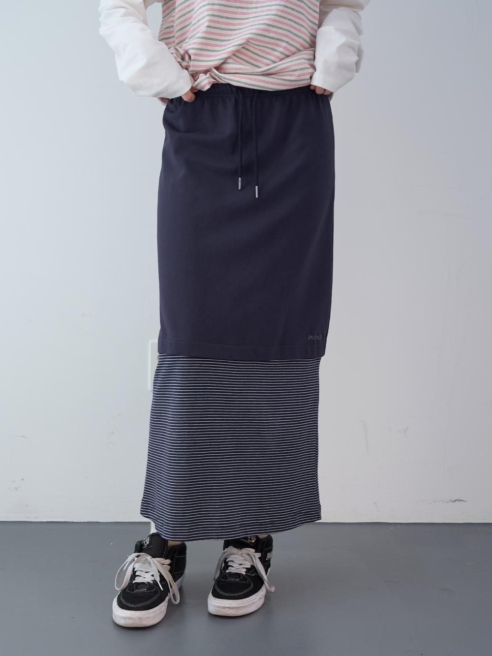ミックスストライプロングスカート（ネイビー） | ENZO BLUES | HANA(ハナ) #11