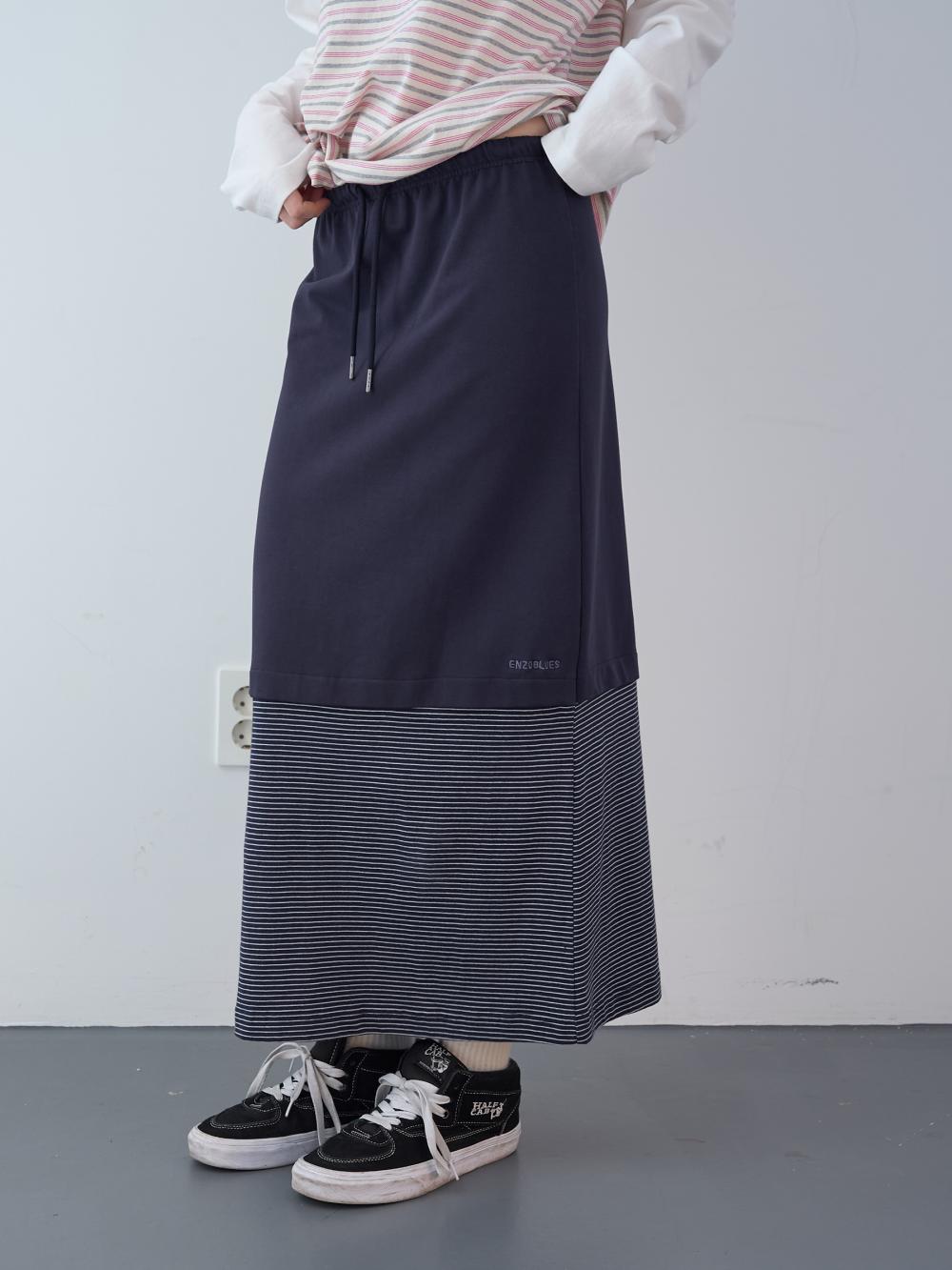 ミックスストライプロングスカート（ネイビー） | ENZO BLUES | HANA(ハナ) #12