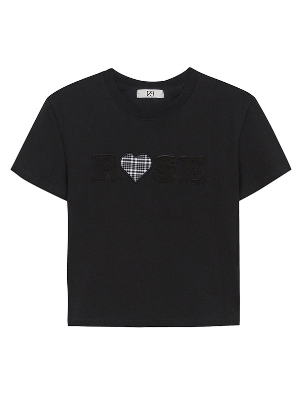 ローズチェックハートフィットTシャツ（ブラック） | ILLIGO | HANA(ハナ) #6