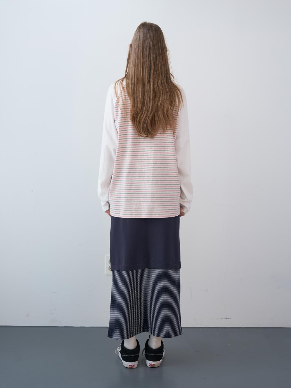 ミックスストライプロングスカート（ネイビー） | ENZO BLUES | HANA(ハナ) #4