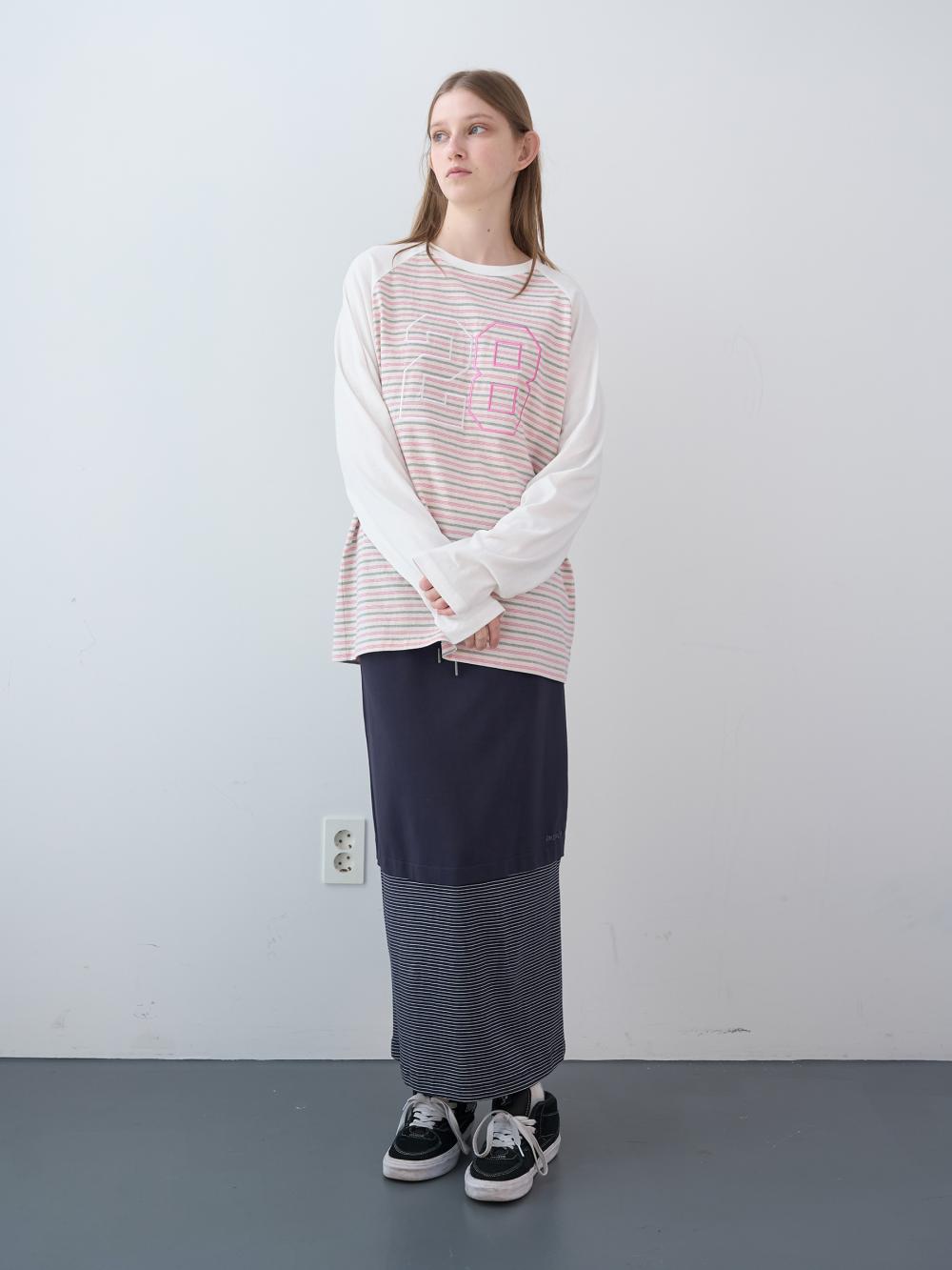 ミックスストライプロングスカート（ネイビー） | ENZO BLUES | HANA(ハナ) #5