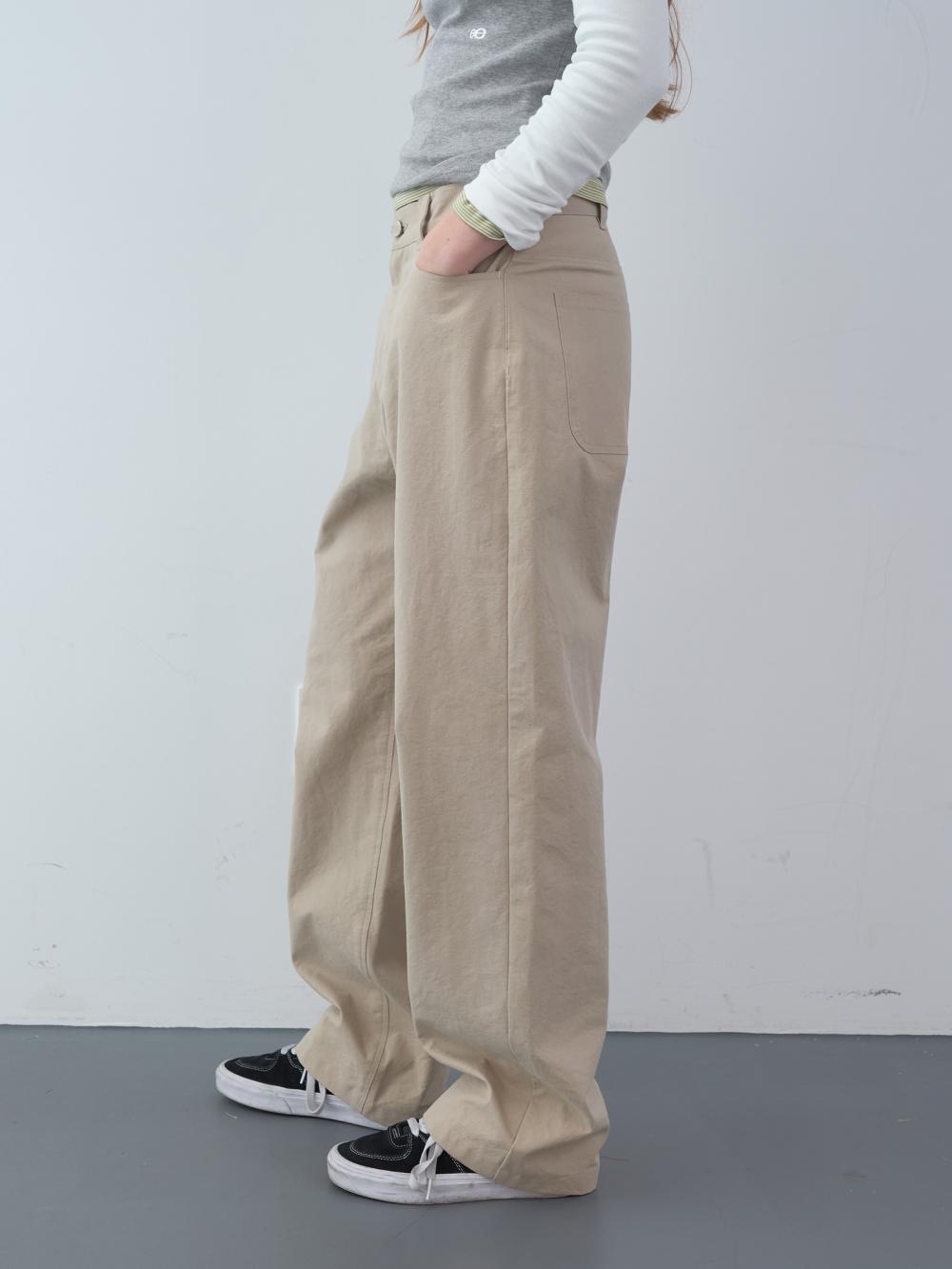 オックスフォードコットンパンツ (ベージュ) | ENZO BLUES | HANA(ハナ) #13