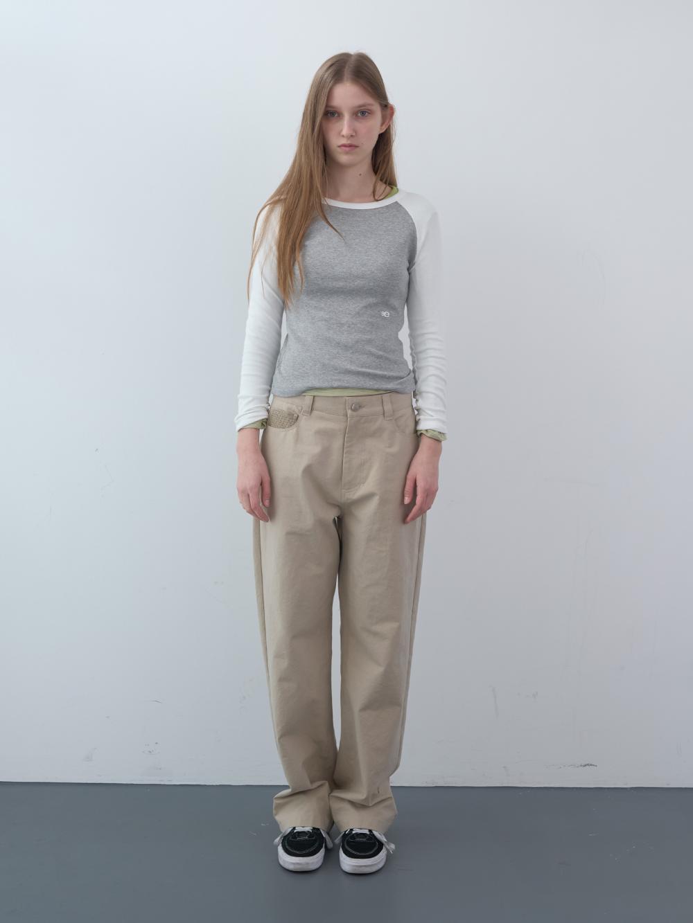 オックスフォードコットンパンツ (ベージュ) | ENZO BLUES | HANA(ハナ) #2