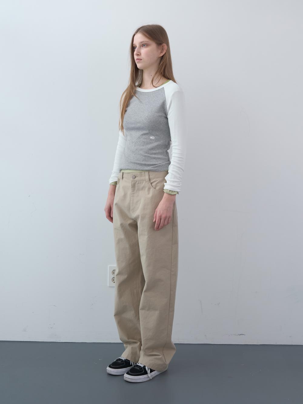 オックスフォードコットンパンツ (ベージュ) | ENZO BLUES | HANA(ハナ) #3