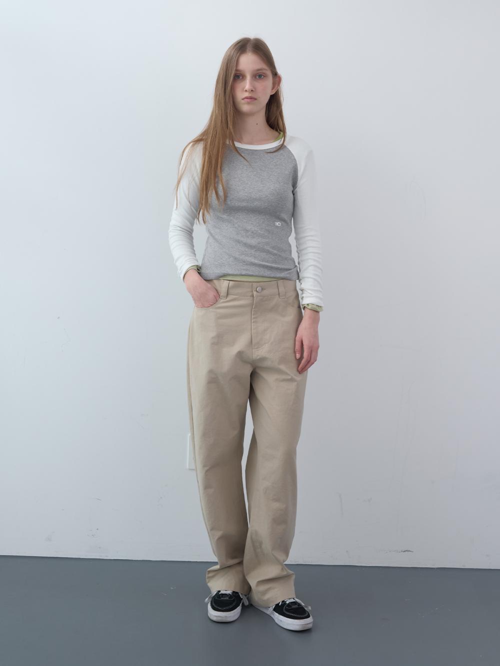 オックスフォードコットンパンツ (ベージュ) | ENZO BLUES | HANA(ハナ) #5