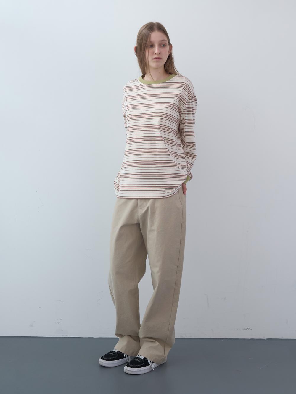 オックスフォードコットンパンツ (ベージュ) | ENZO BLUES | HANA(ハナ) #11