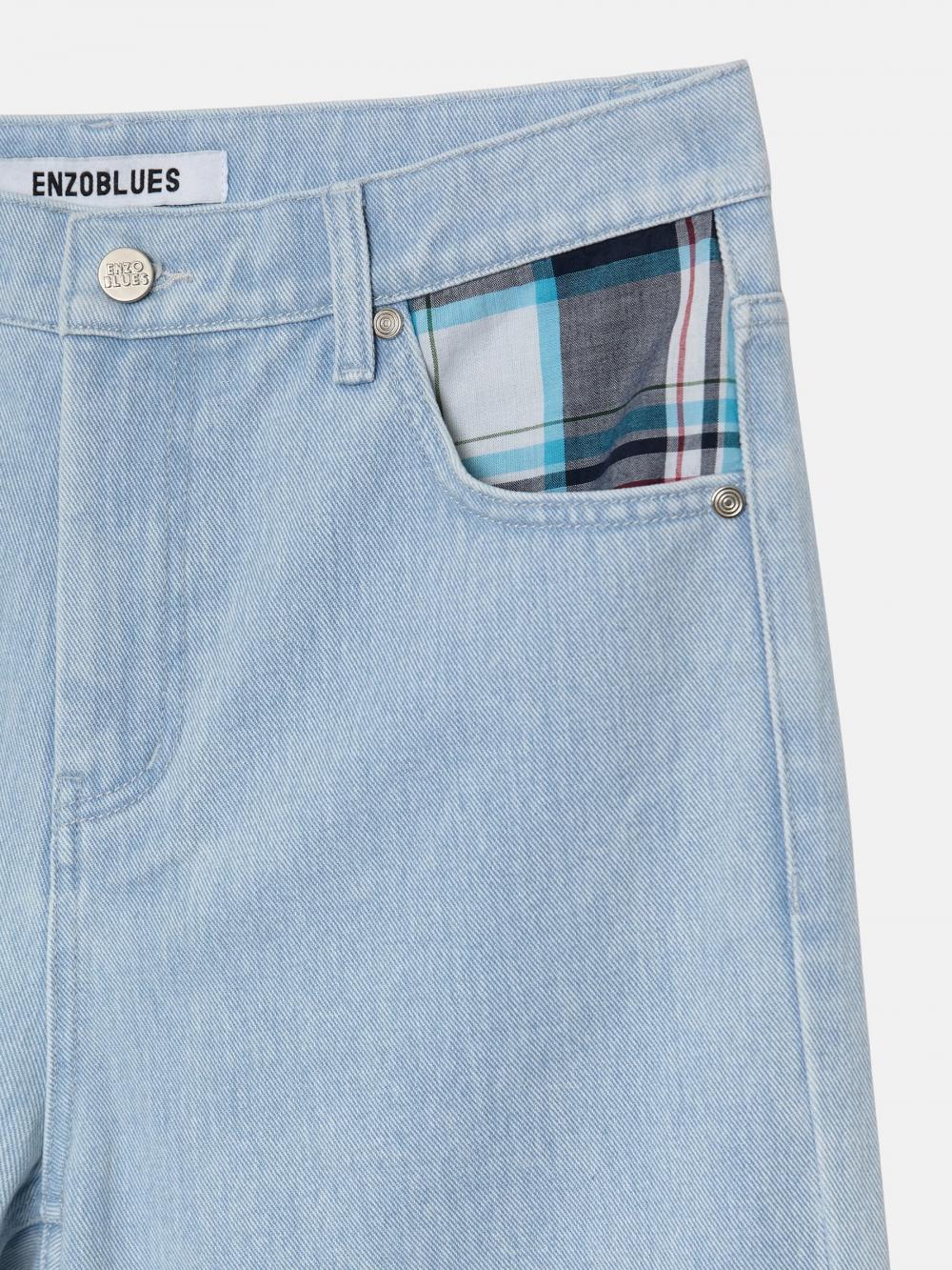 パッチワークストレートデニムパンツ (ライトブルー) | ENZO BLUES | HANA(ハナ) #20