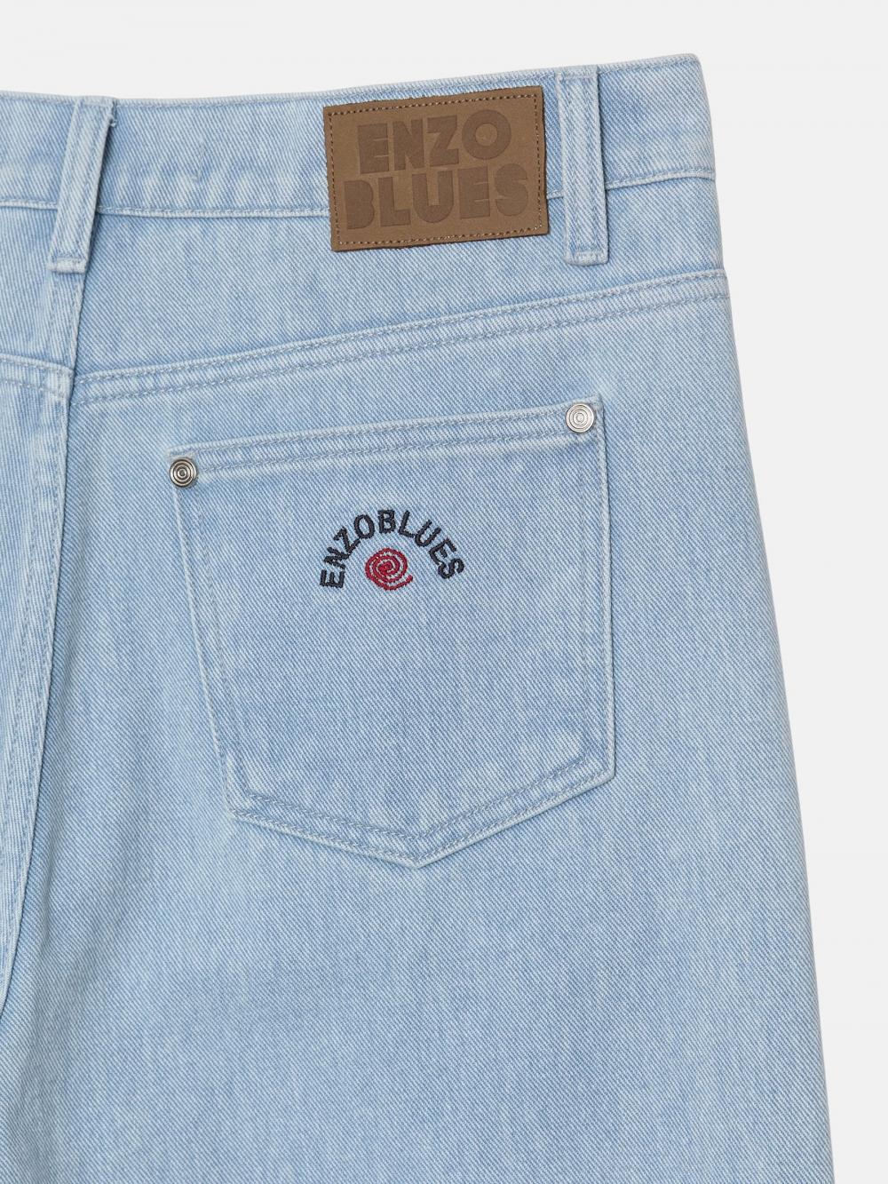パッチワークストレートデニムパンツ (ライトブルー) | ENZO BLUES | HANA(ハナ) #22