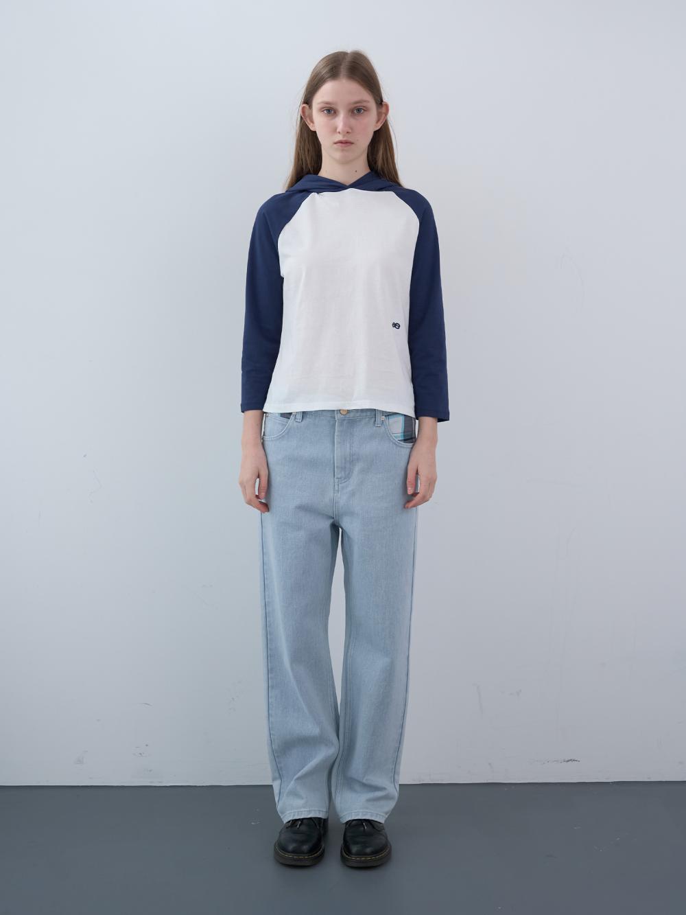 パッチワークストレートデニムパンツ (ライトブルー) | ENZO BLUES | HANA(ハナ) #2