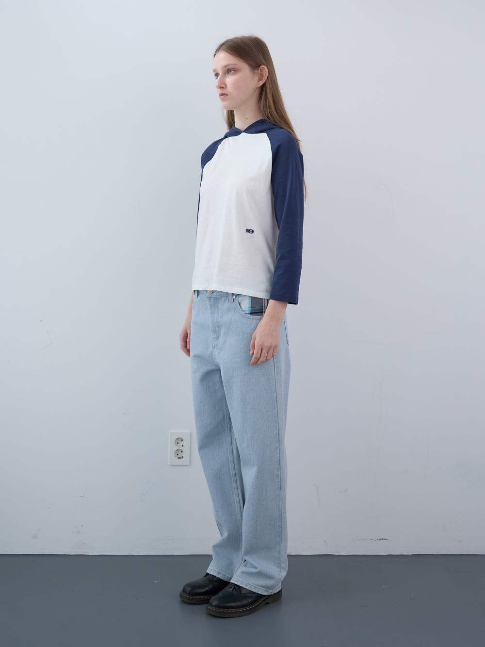 パッチワークストレートデニムパンツ (ライトブルー) | ENZO BLUES | HANA(ハナ) #3