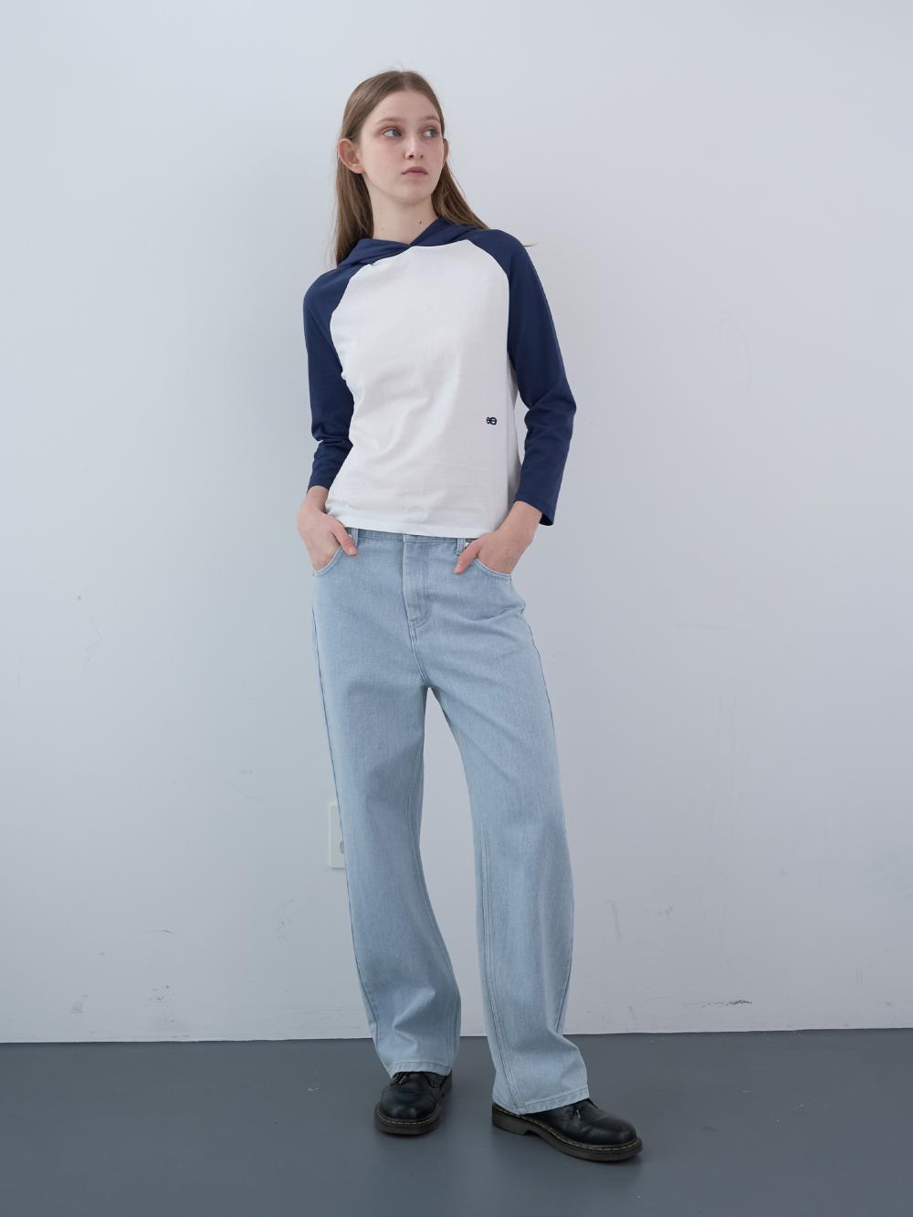 パッチワークストレートデニムパンツ (ライトブルー) | ENZO BLUES | HANA(ハナ) #5