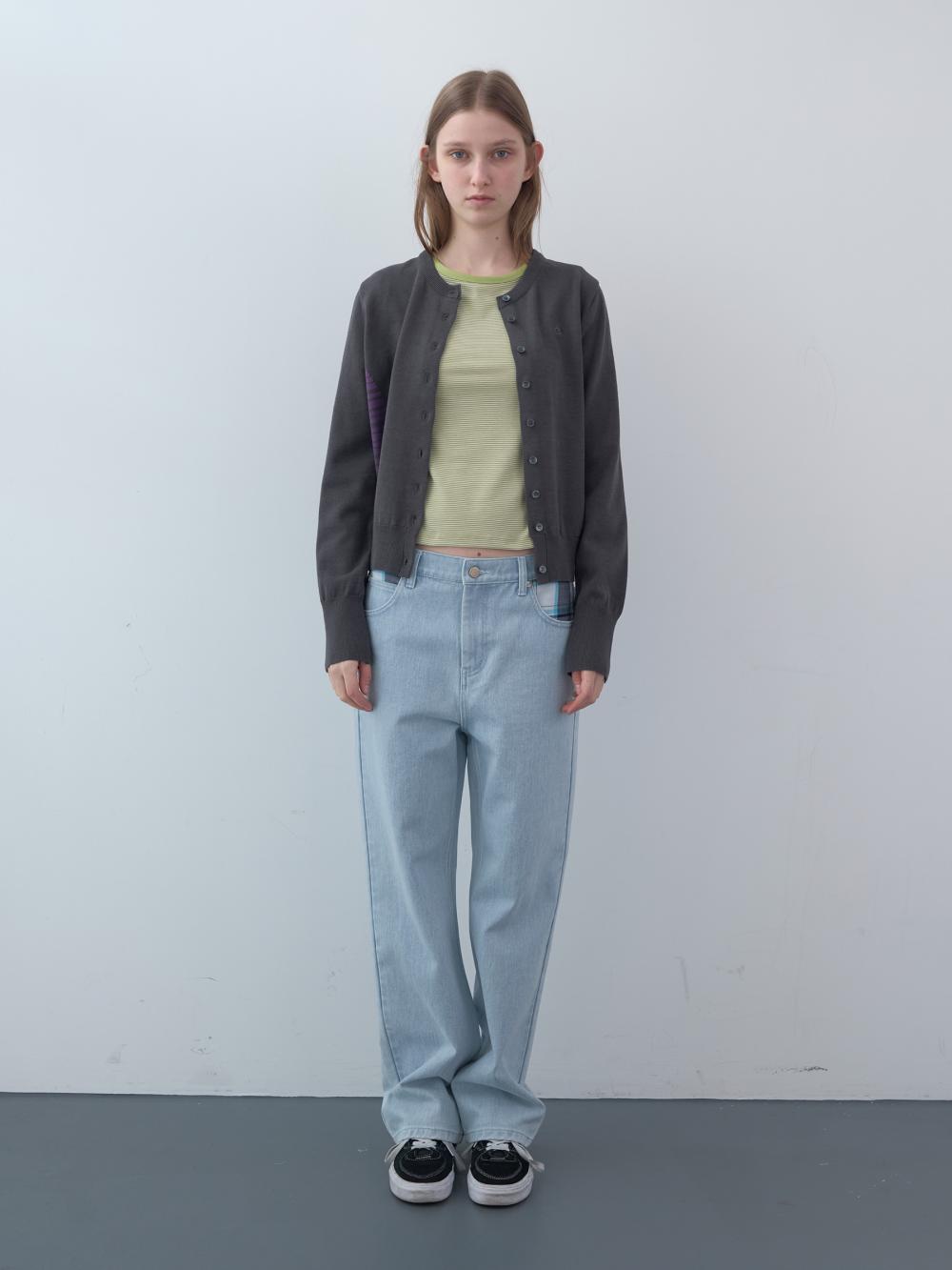 パッチワークストレートデニムパンツ (ライトブルー) | ENZO BLUES | HANA(ハナ) #6