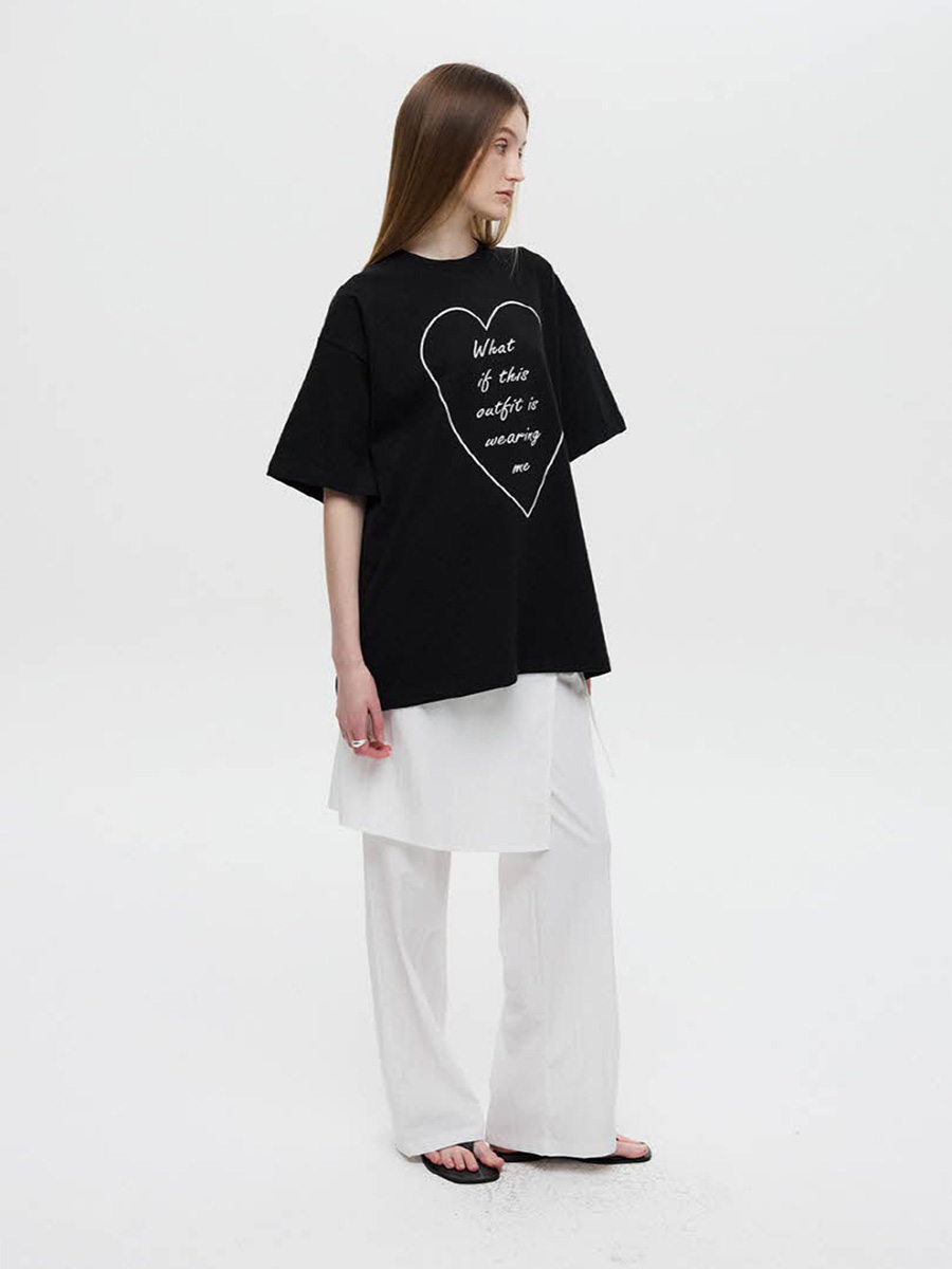 オーバーサイズハートTシャツ（ブラック） | DNSR | HANA(ハナ) #12