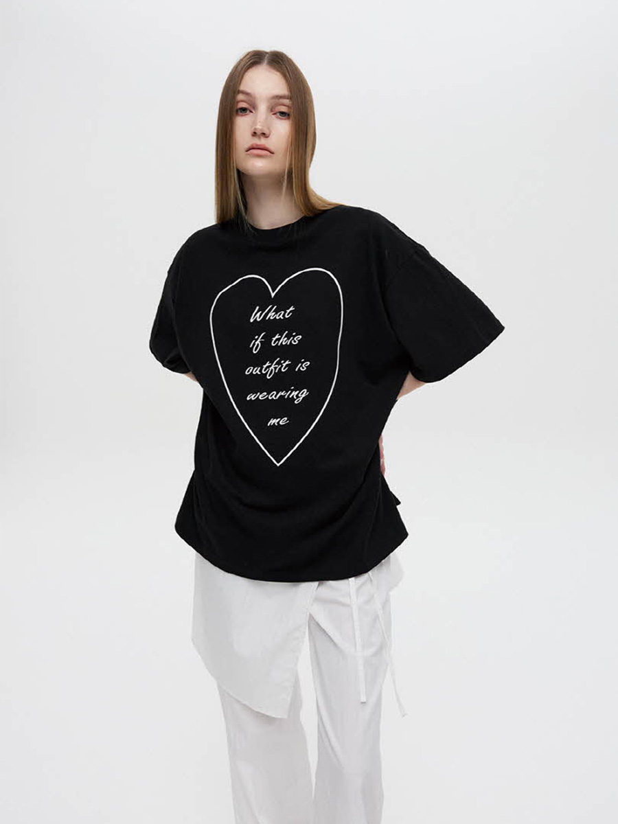 オーバーサイズハートTシャツ（ブラック） | DNSR | HANA(ハナ) #5