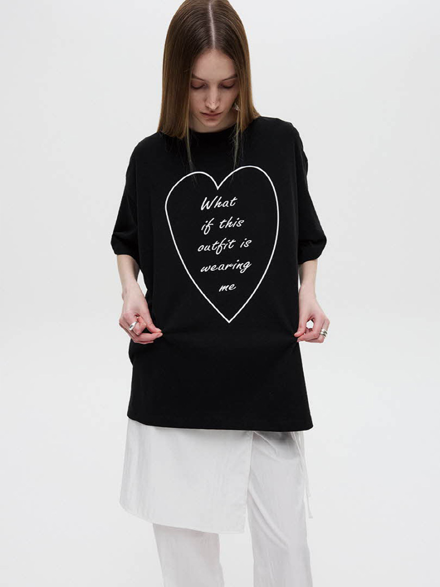 オーバーサイズハートTシャツ（ブラック） | DNSR | HANA(ハナ) #6