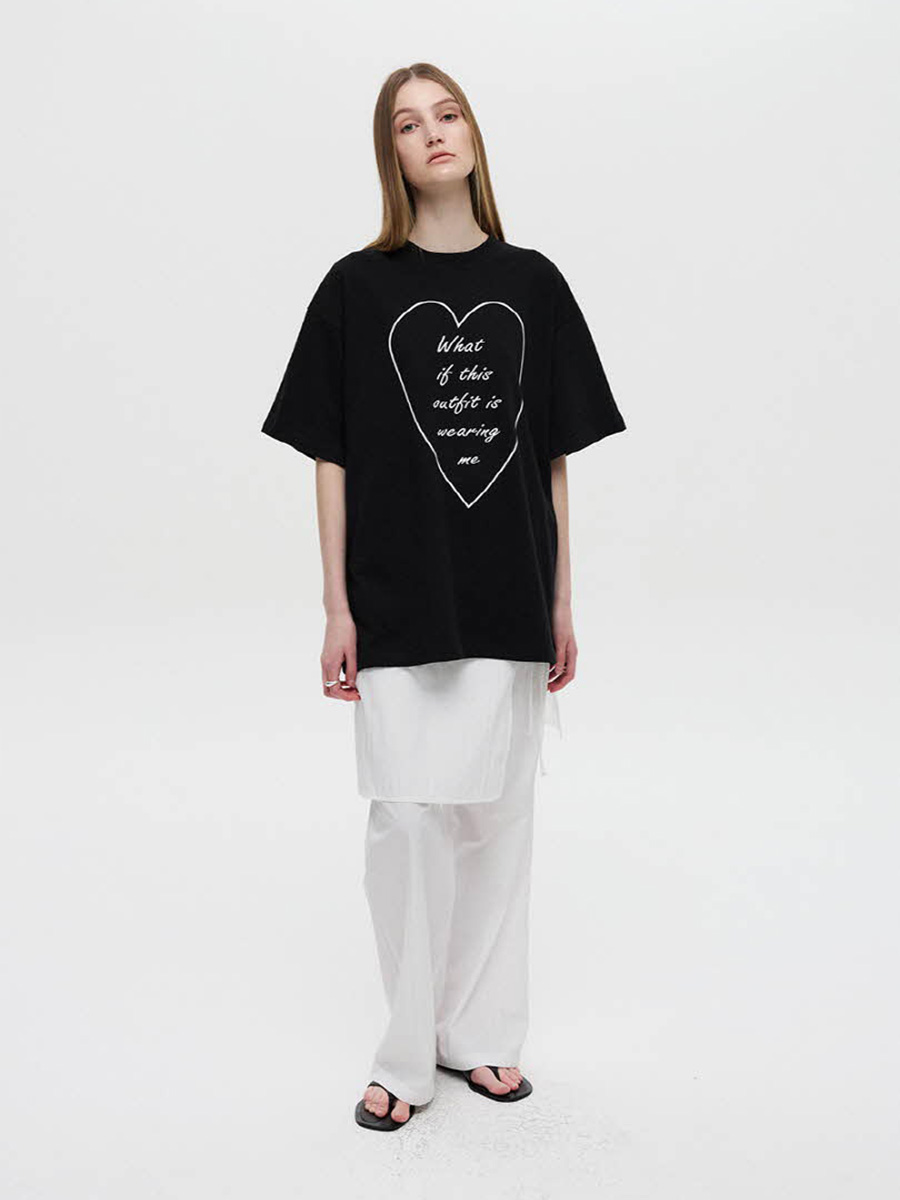 オーバーサイズハートTシャツ（ブラック） | DNSR | HANA(ハナ) #9