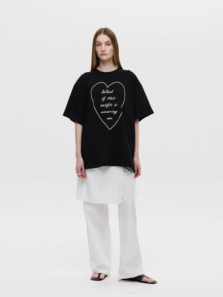 オーバーサイズハートTシャツ（ブラック） | DNSR | HANA(ハナ) #10