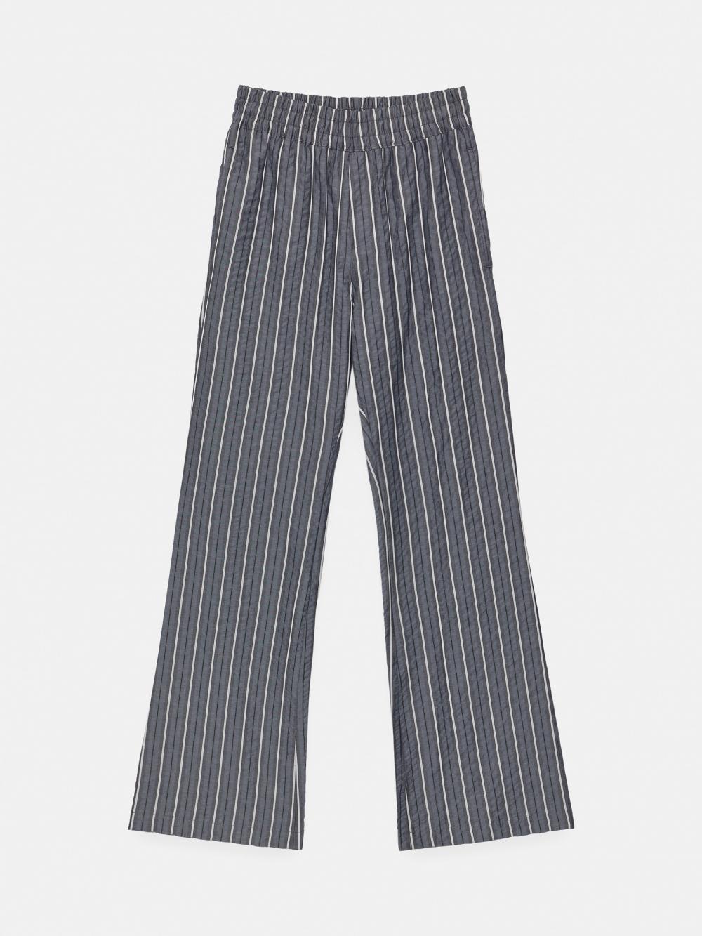 シアサッカーストライプバンディングブーツカットパンツ (グレー) | ENZO BLUES | HANA(ハナ) #15