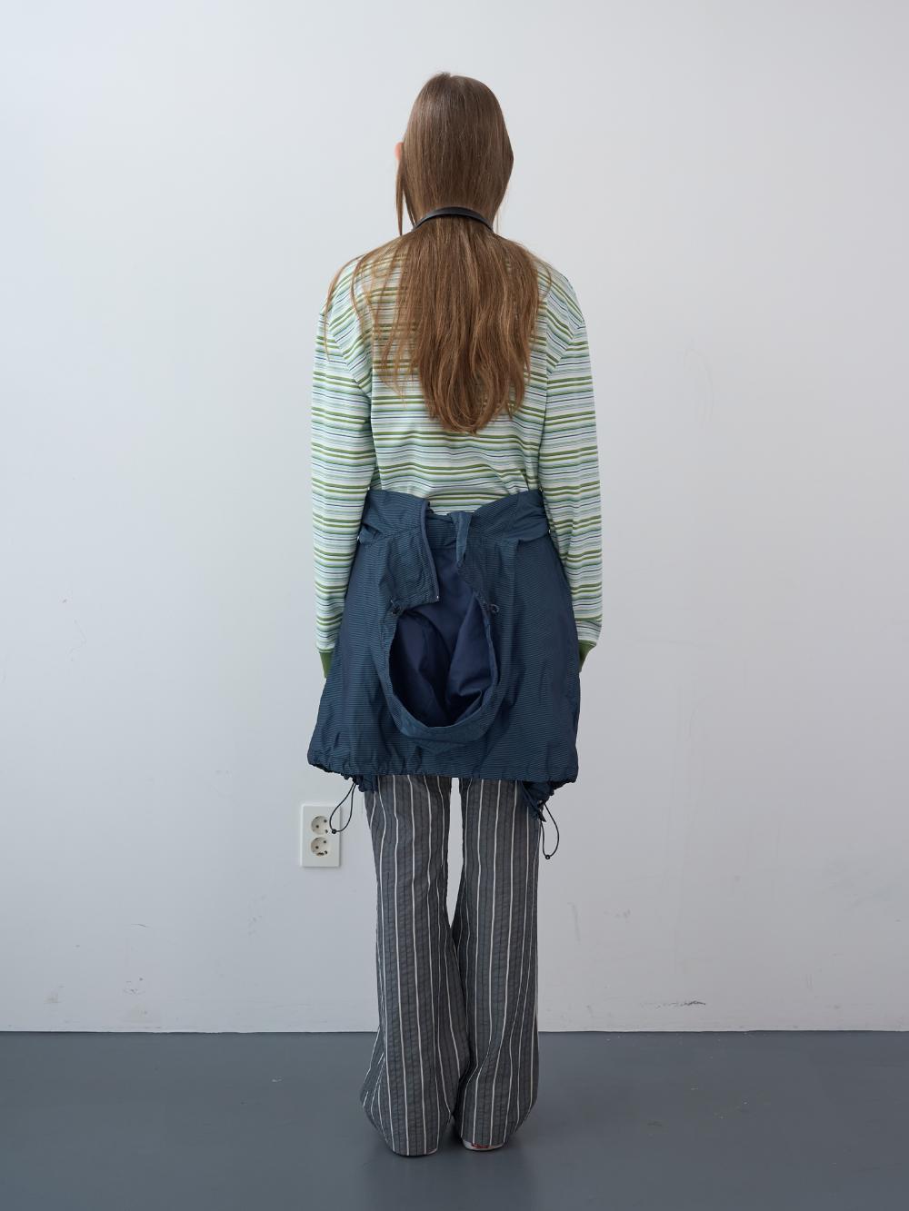 シアサッカーストライプバンディングブーツカットパンツ (グレー) | ENZO BLUES | HANA(ハナ) #9